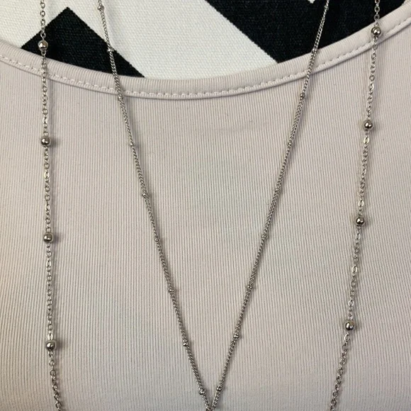 3 Tiered Silver Necklace - Picture 6 of 9